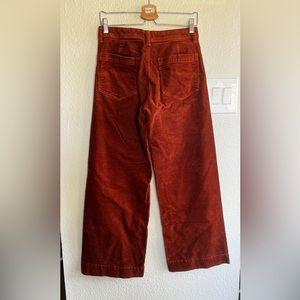 Gap high rise wide leg burnt orange corduroy pants